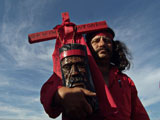 Fotografia Gaucho Antonio Gil, retrato de un gaucho con una talla de la cara del gaucho antonio gil